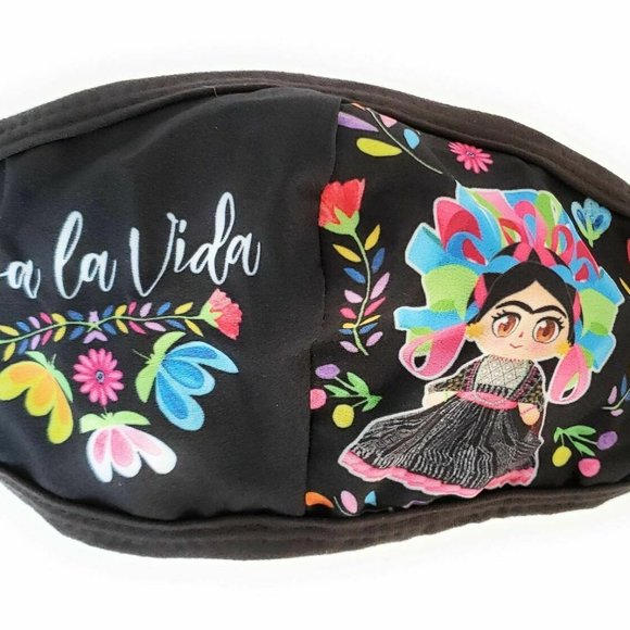 Set of 6 Frida Kahlo Print Face Mask Floral - Picture 8 of 9